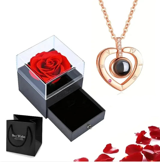 valentine heart box & necklace