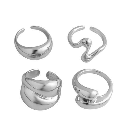 luxuries silver opened end rings